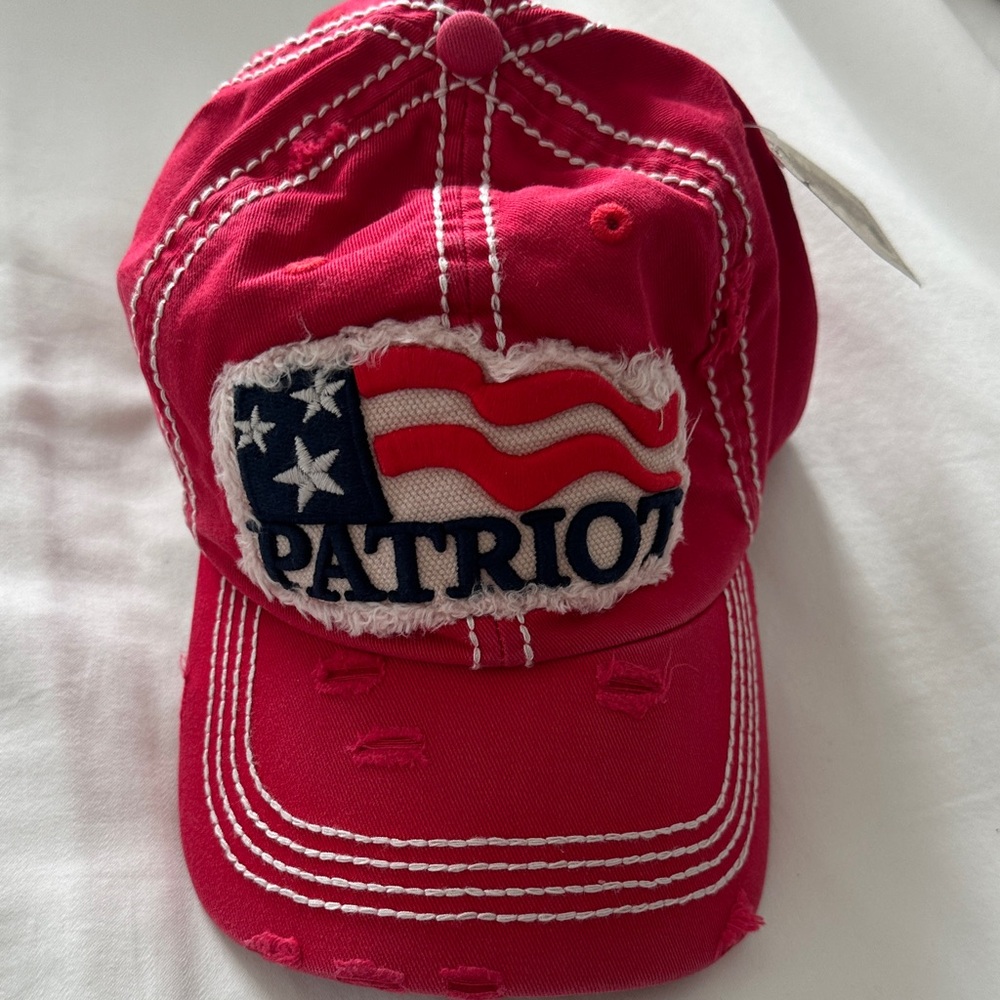 KBETHOS Red Patriot Cap with Flag Patch